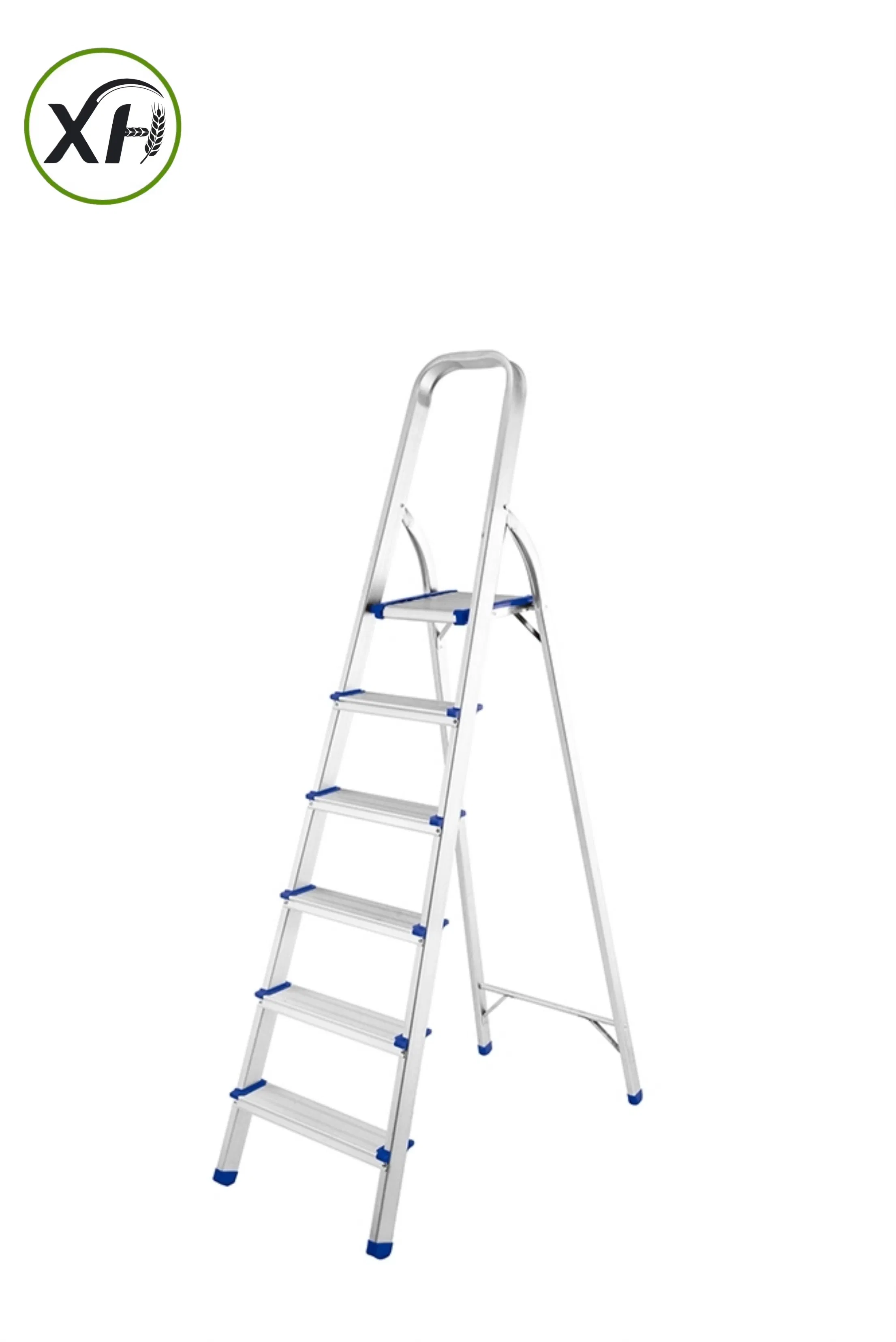 Armrest Ladder Household Aluminum Folding Ladder (with anti-slip foot pads, pedals and handrails)
