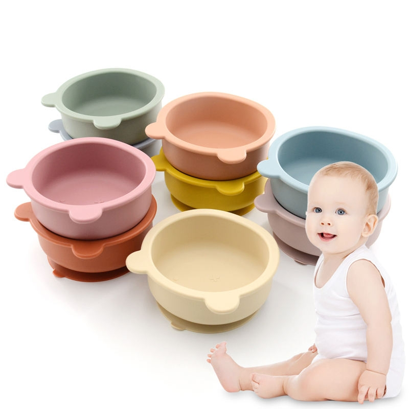 Colorful Silicone Baby Feeding Bowl in Cute Bear Shape