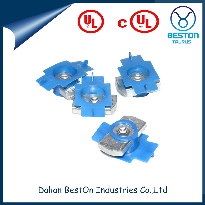 Dalian Beston China Long Spring Type Channel Nut Manufacture M6 M8 M10 M12 1/4" to 7/8 Channel Spring Nut Sample Available Channel Nut with Blue Plastic Wing
