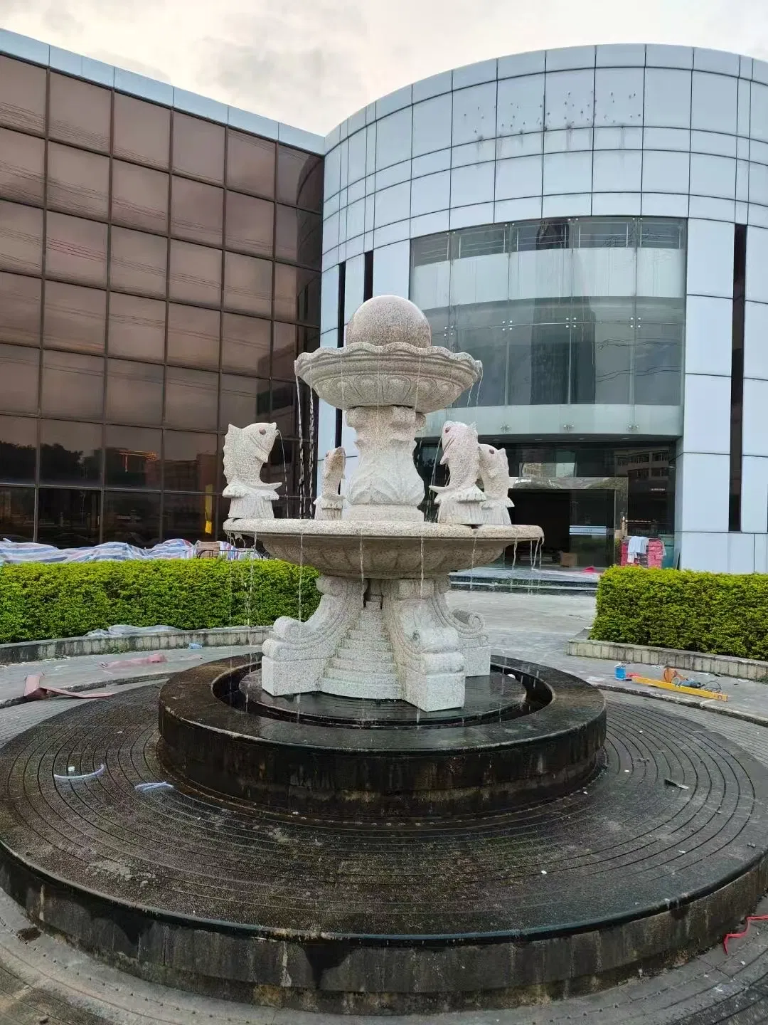 White Marble with Animal Fountain for Garden