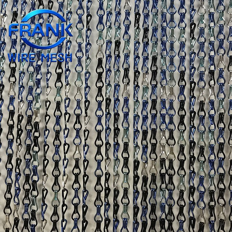 High Quality Aluminum Hanging Double Hook Metal Chain Link Fly Curtain Mesh for Room Dividers