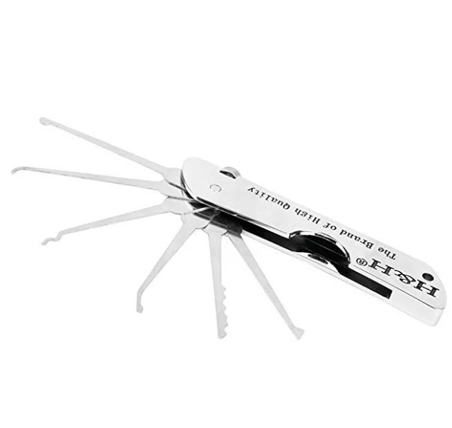 Yh1171 Stainless Steel Lock Pick Tool Lock Pick Set Locksmith Tools Plastic Box Lock Picks