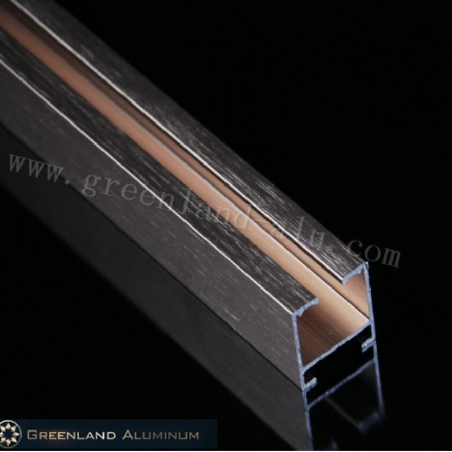 Aluminum Curtain Track Profiles with Brushed Rose Gold Color