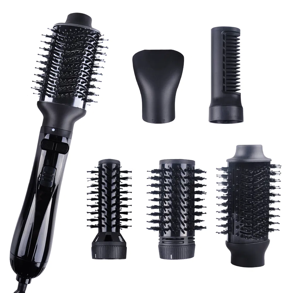 Lidow 6 in 1 Negative Ionic Hot Air Brush Kit Hair Dryer & Volumizer with 4 Detachable Brush