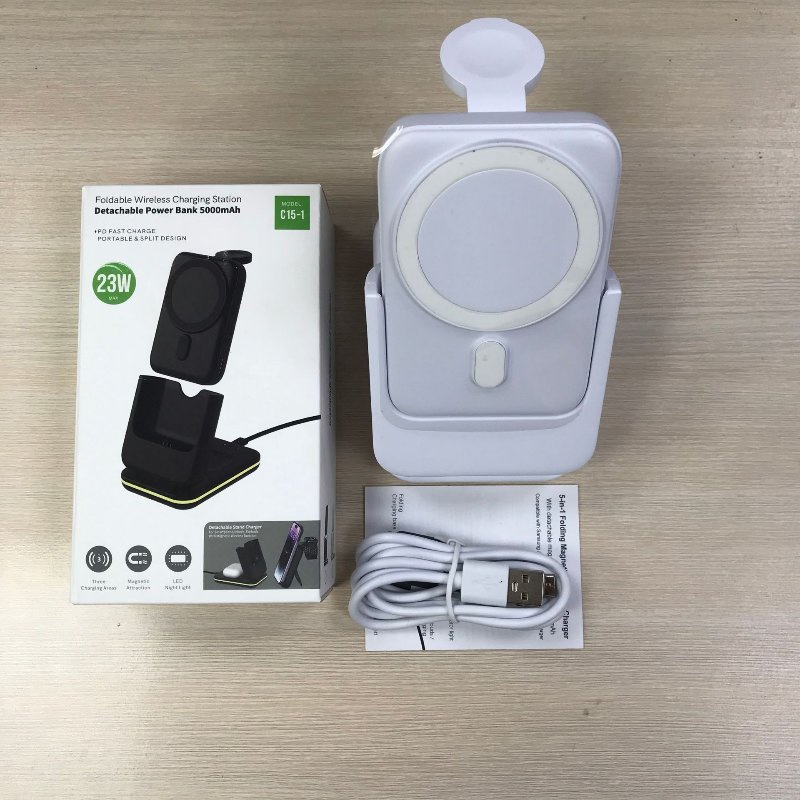 Беспроводная зарядка-держатель для телефона и часов