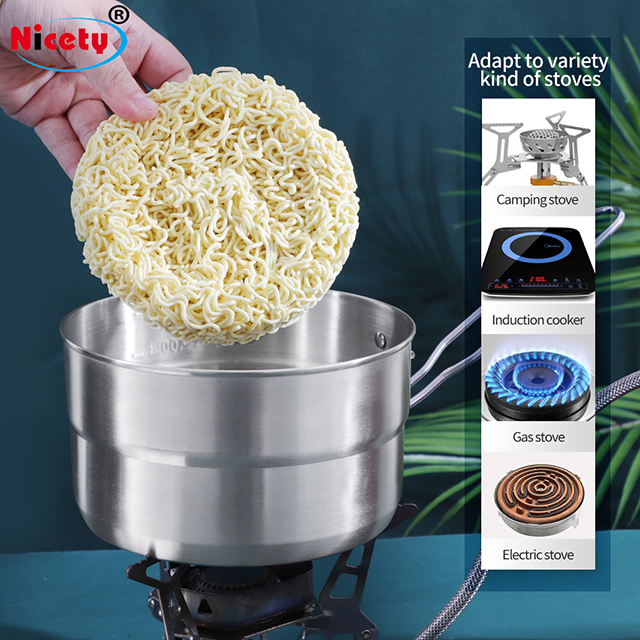 Outdoor Anti-Scalding Non-Toxic Environmental Protection Stainless Steel Camping Pot with Handle