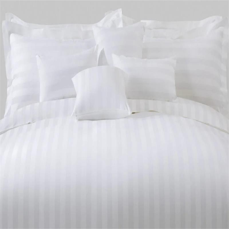 Wholesale Customized Logo Egyptian Cotton 3cm Strips Hotel Bed Linen 3 PCS Bed Sheet