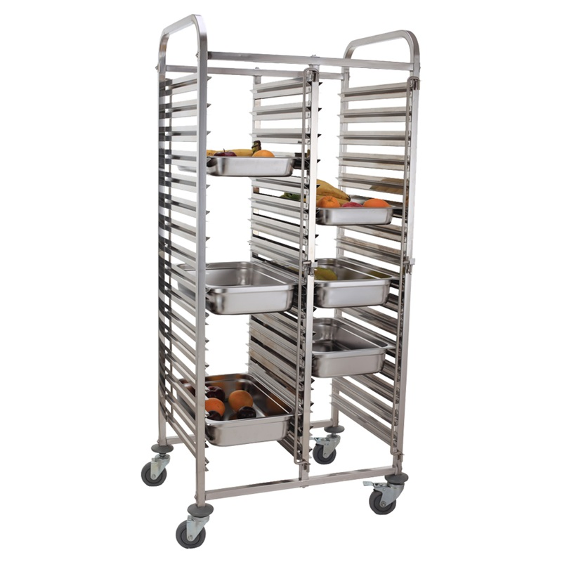15 Tiers Food Pan Transport Moving Rack Trolley