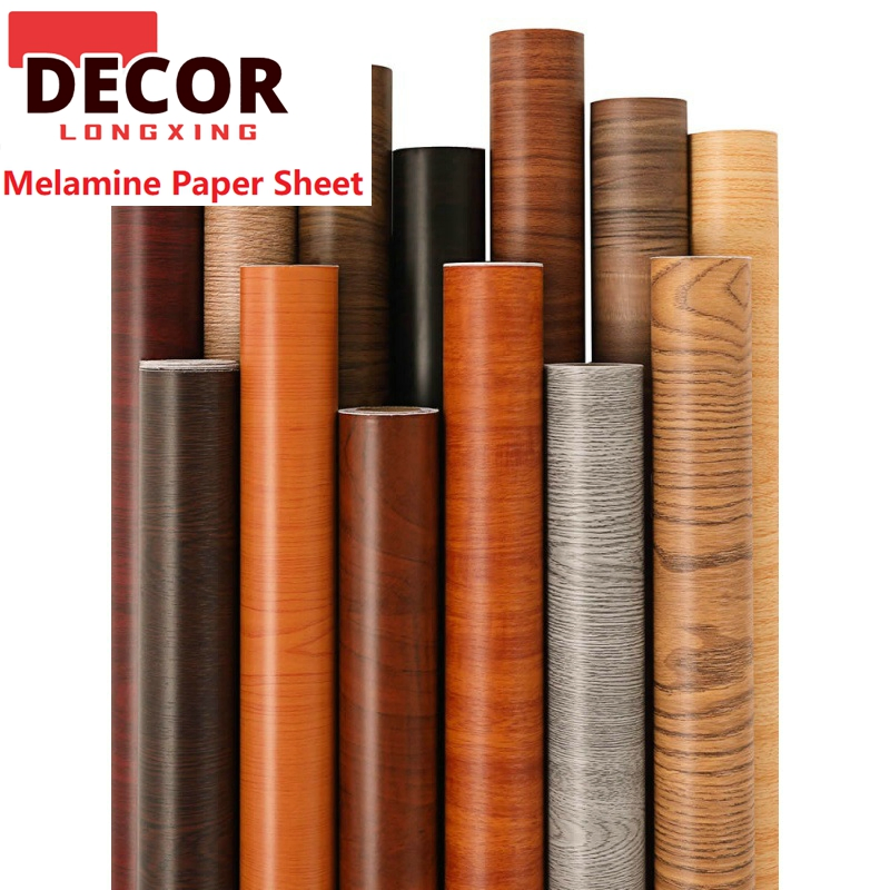 Factory Supply MDF Paper for Impregnating Laminating Wood Grain White Solid Color Mable 60g 70g 80g 90g 100g