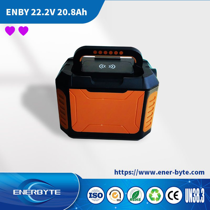Enerbyte 22.2V20.8ah Solar Energy Power Back up Portable Power Bank with Flashlight Power Station for Camping with UL