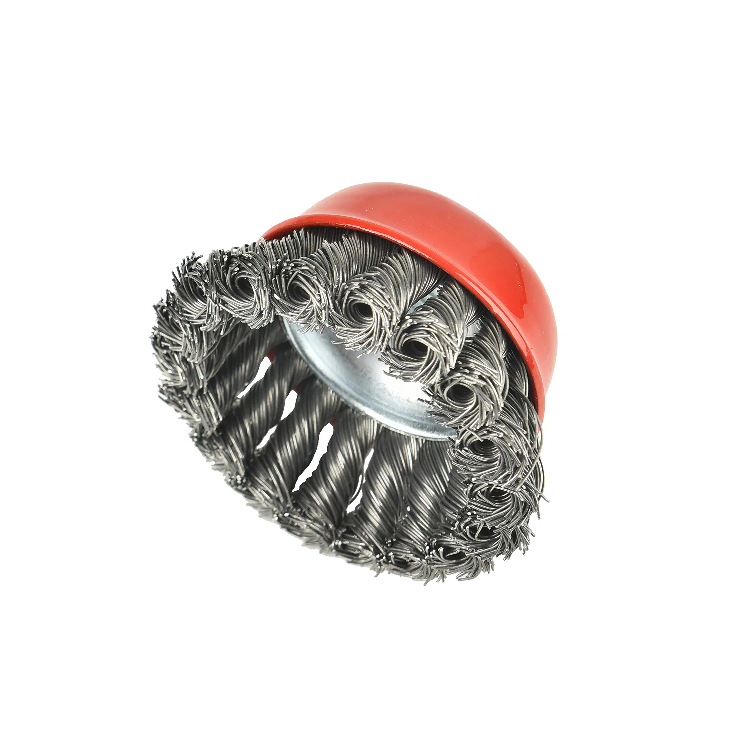 Inch Twisted Knotted Cup Brush with 5/8"-11 Wire Wheel Brush Cup