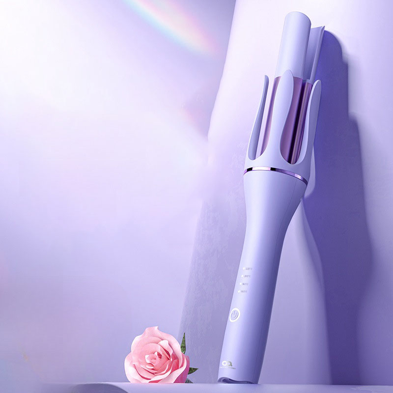 Automatic Rotating Curling Iron Beach Waves Curling Wand Portable Hair Curler Lightweight for Travel, Ceramic