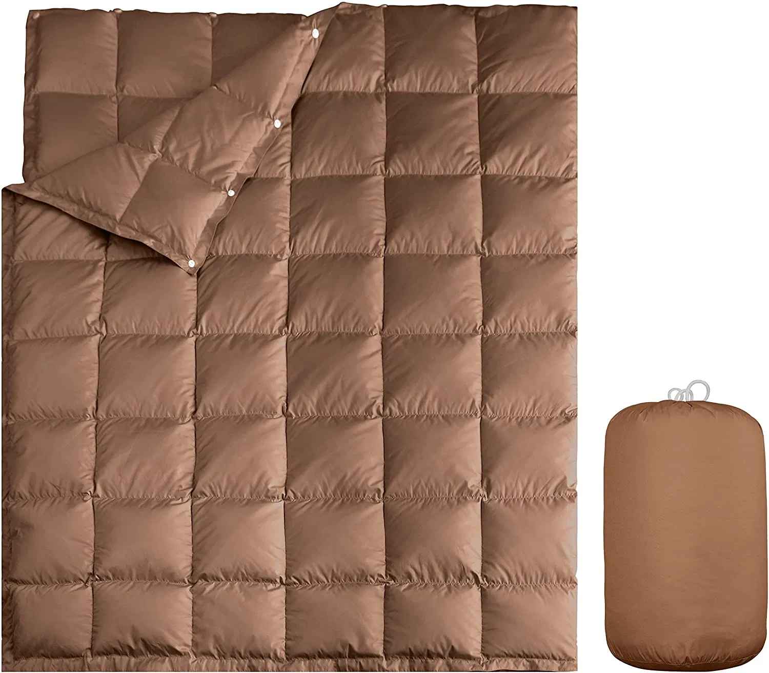 Custom Design Wearable & Portable Warm Down Blanket for Airplane & Car Travel, Camping, Packable Hiking, Picnic