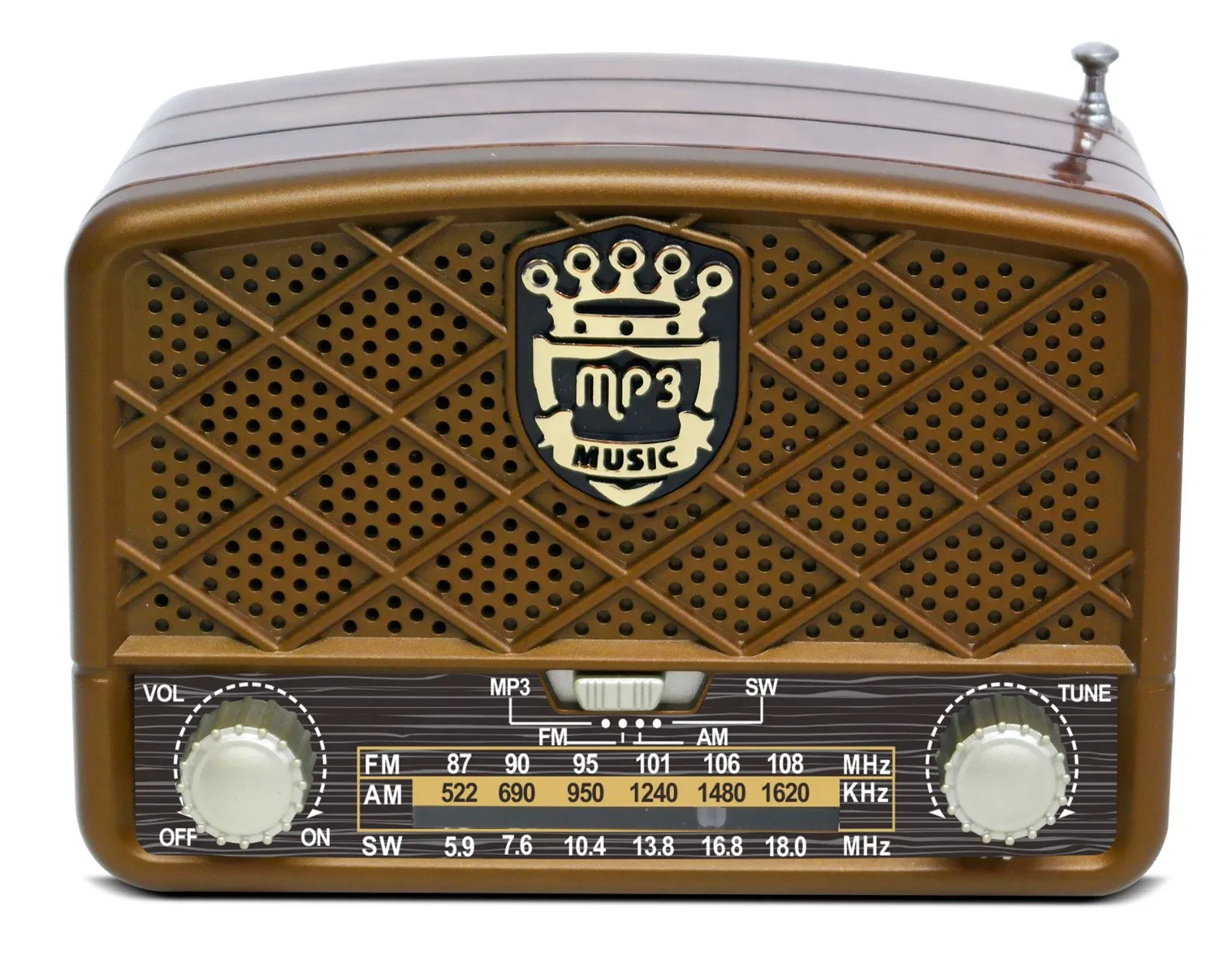 Mmeier M-138bt Portable 3-Band Am FM Sw, Consumer Electronics Portable Motorized Sound, Loud Volume, Wireless Connectivity, TF Card and M Mini Radio