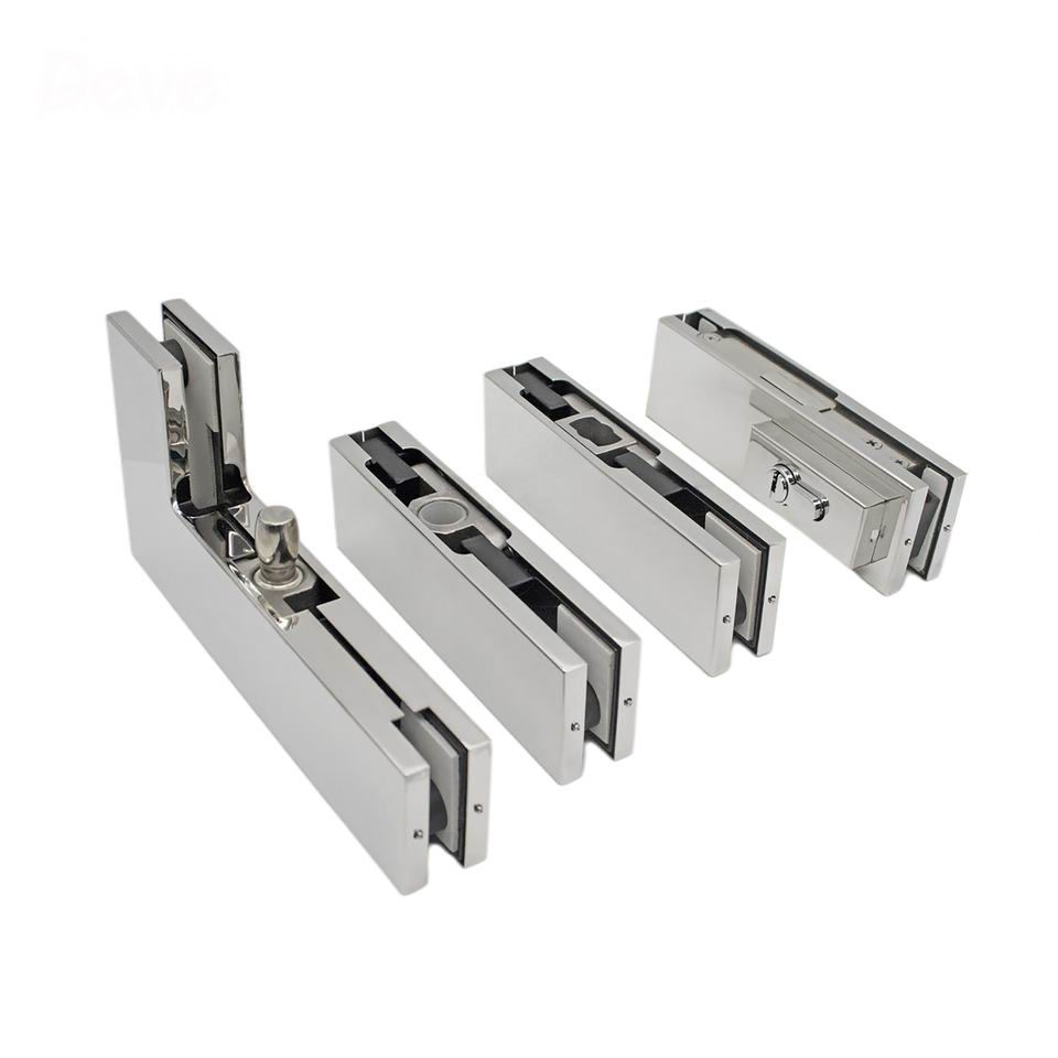 Frameless Glass Door Stainless Steel Square Curved Patch Fitting