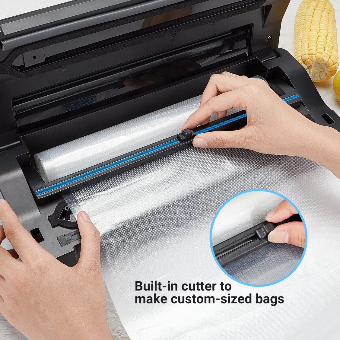 Inkbird High-Efficiency Ink-Vs02 Food Vacuum Sealer Machine 10-in-1 with Bag Storage