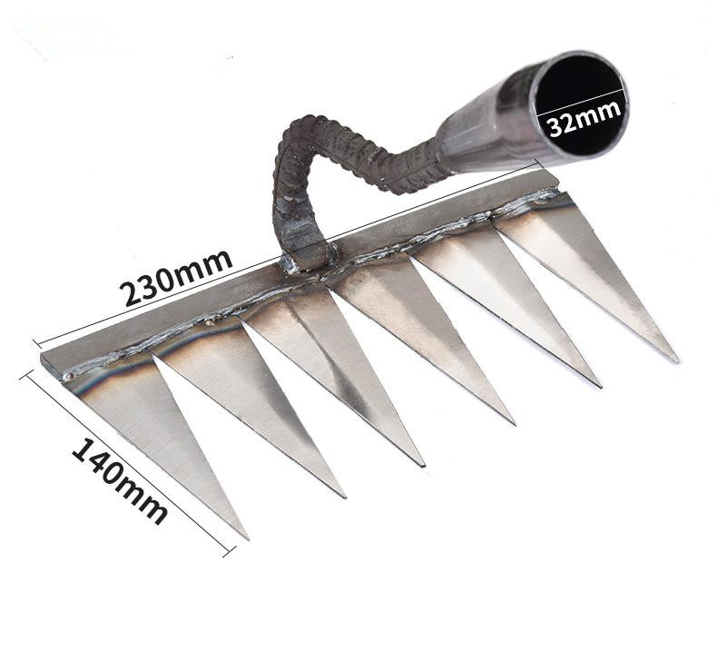 Steel Gardening Hoe Weeding Rake with Glove Agricultural Tools Grasping Raking Loosening Soil Artifact Harrow Agricultural Tools