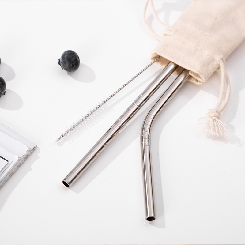 Dishwasher Safe Reusable Eco-Freindly Clean Brush Stainless Steel Straws