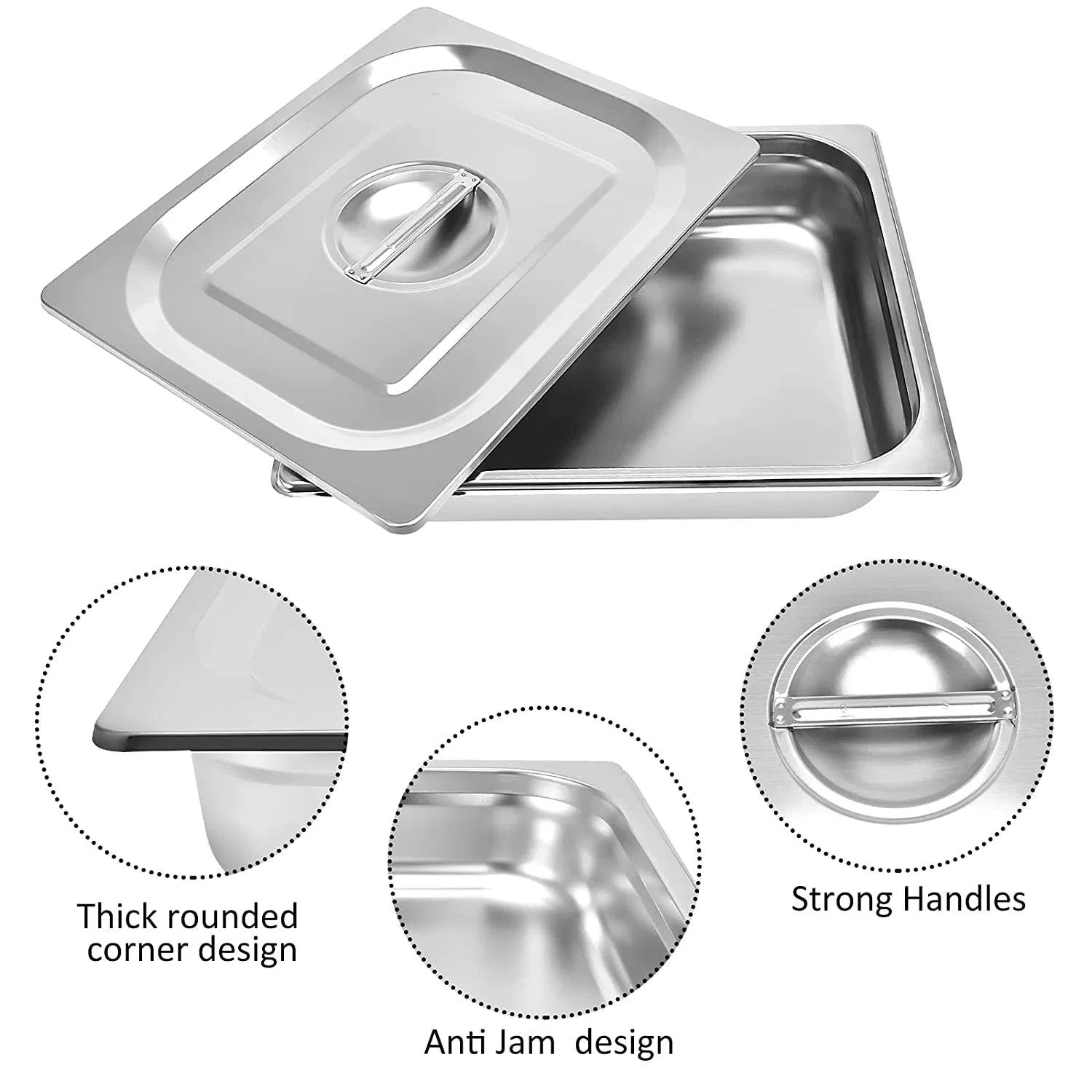Hot Sale Multi Sizes Gastronorm Food Container Stainless Steel Gn Pan for Restaurant Kitchen Equipment Steam Table Pan