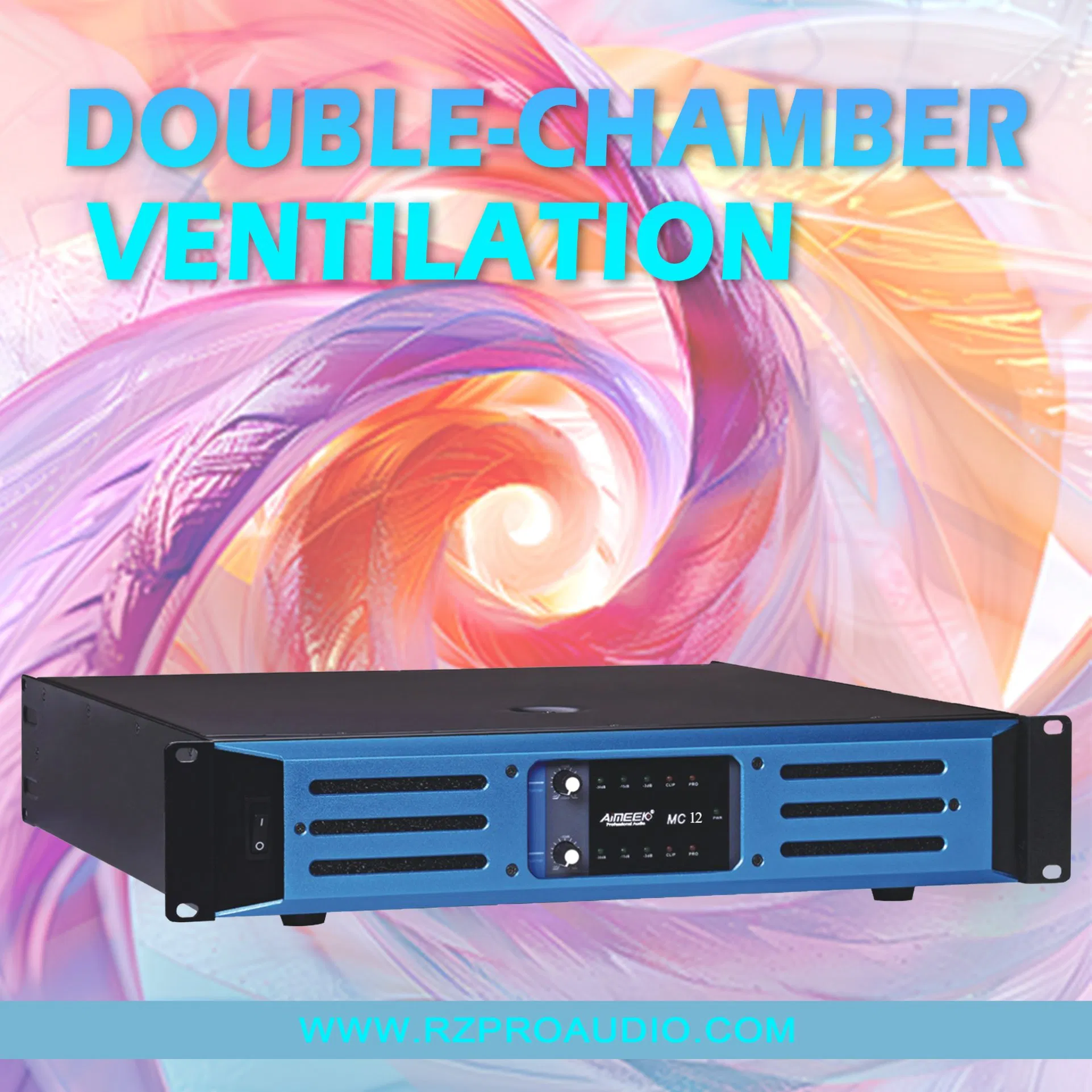 600W Class H Two Channels DJ Professional Power Amplifier for Stage Performance