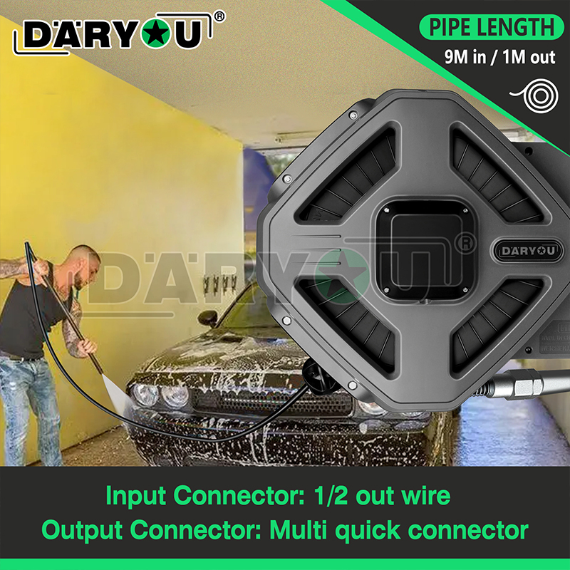 Home Garden Retractable Water Hose Reel with Soft 10m PVC Water Hose