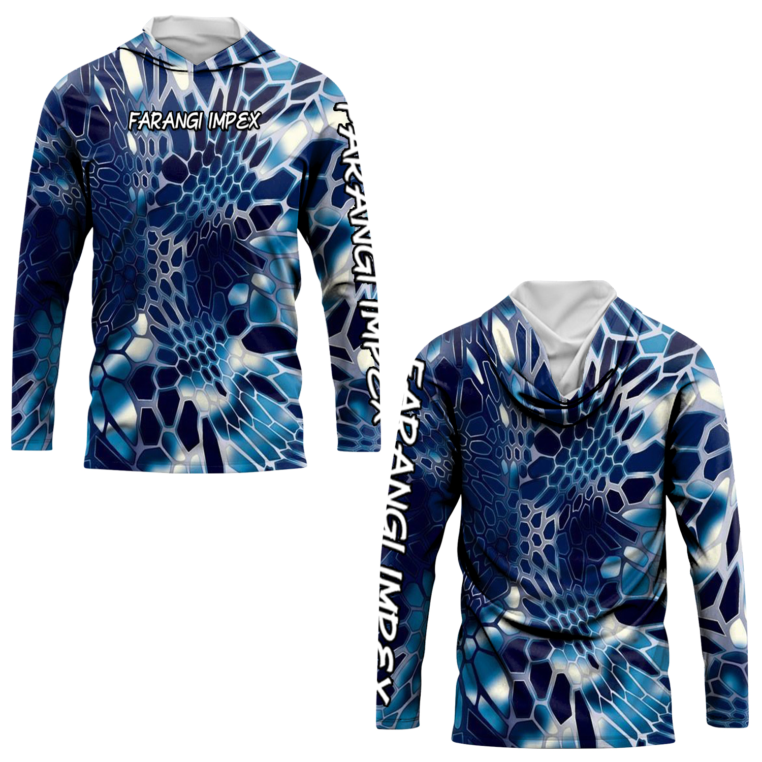 Толстовка рыболовная с воротником полиэстер с сублимацией