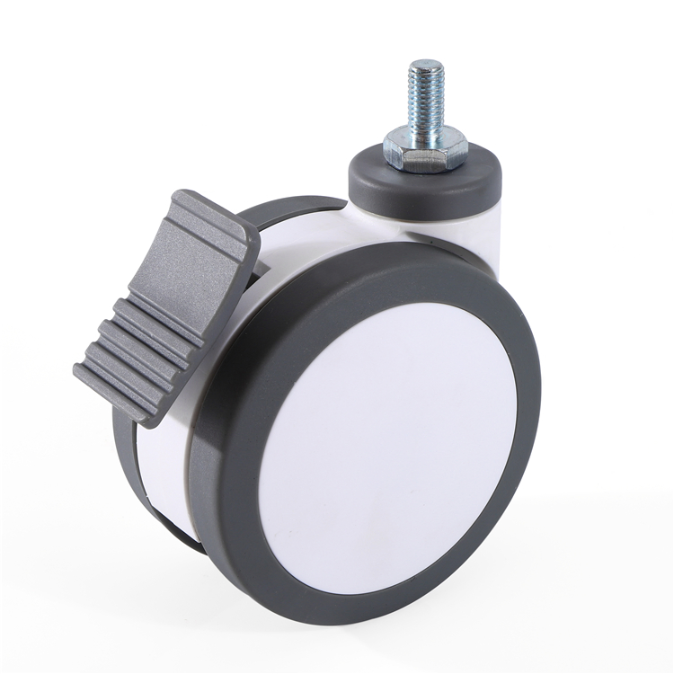 3/4/5 Inch Thermoplastic Rubber TPR Plastic Fork Plate Swivel Caster with TPR Medium Duty Hospital Bed Medical Wheel