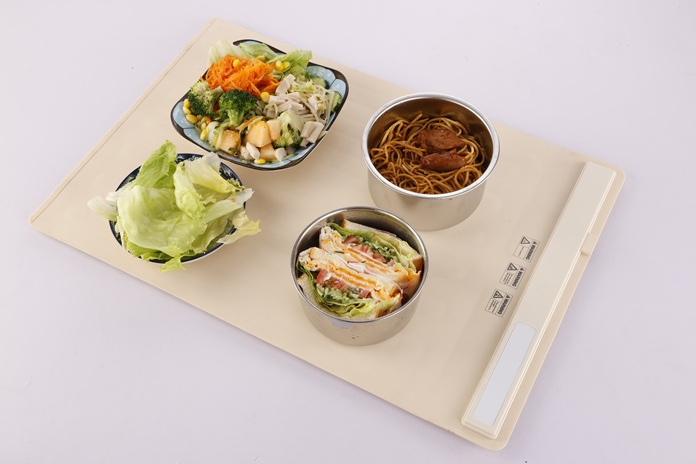 Compact and Portable Silicone Warming Tray for Food and Drinks
