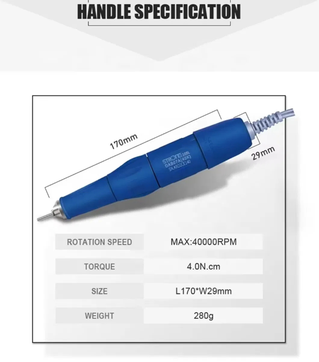 Original Korea Strong 210 Dental Lab Micromotor Nail Drill Machine for Polishing