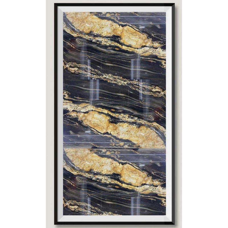 Modern Living Room Area Design Marble Slab Wall Decoration LED Backlit Stone Background Marble Interior Design