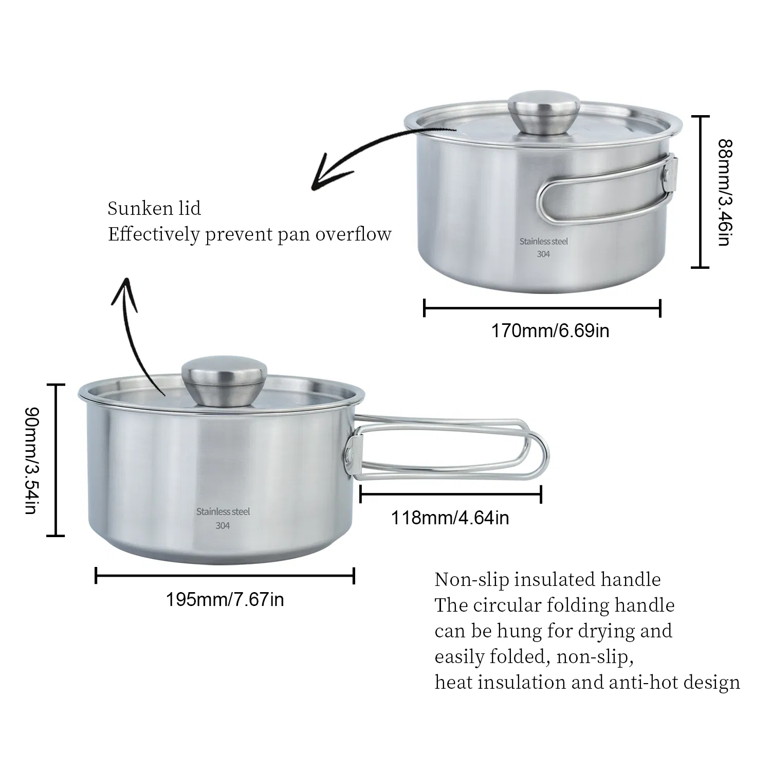 Multifunctional Camping Cookware Set Frying Pan Pot