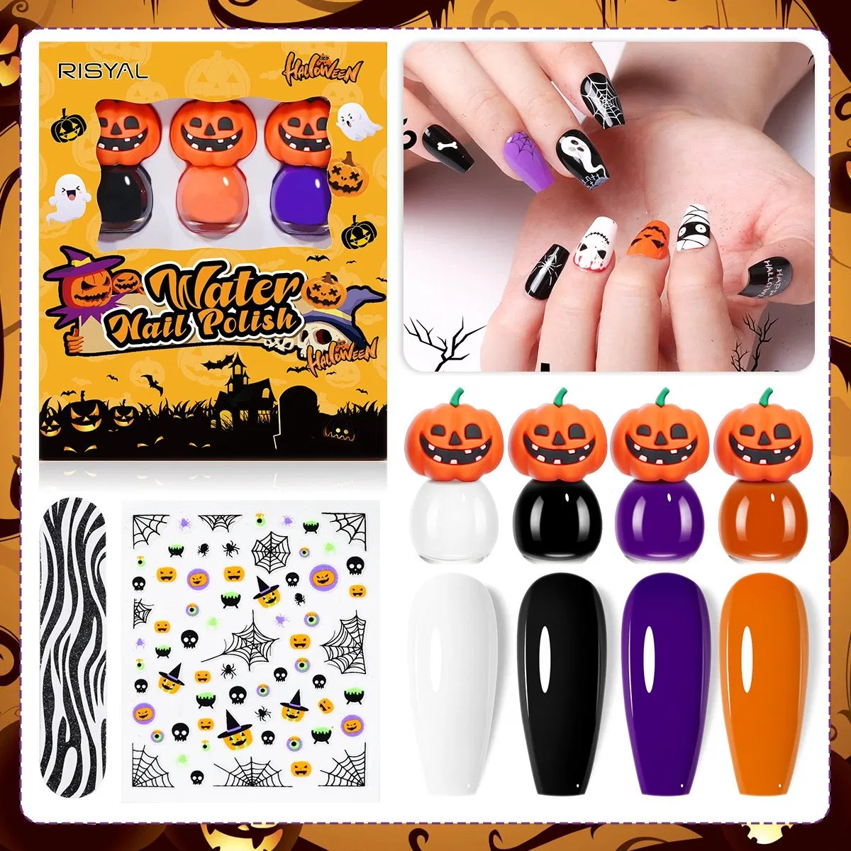 Kids Water-Based Odorless Peelable Nail Polish Quick-Dry Cute Cartoon Design for Beauty Use
