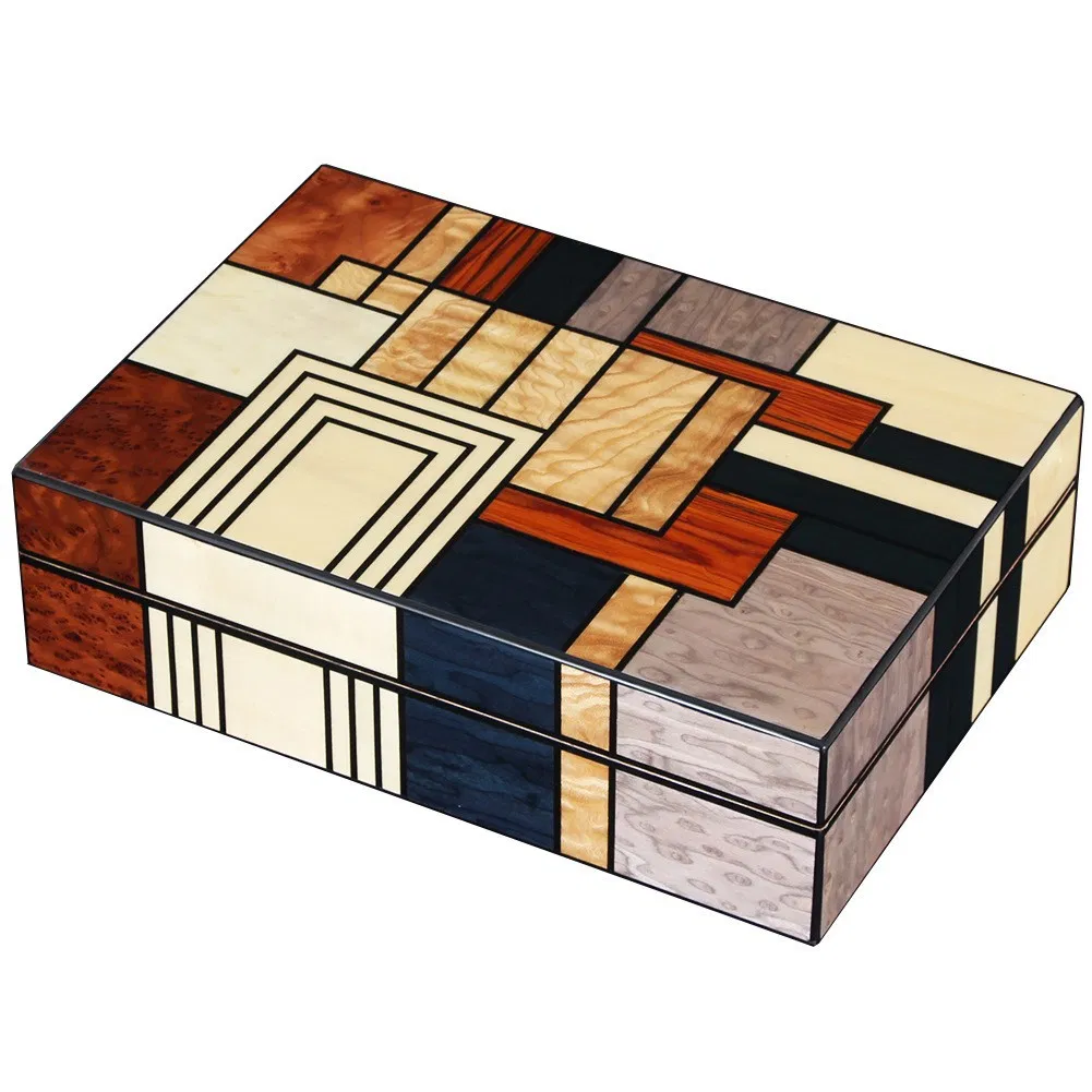 Assorted Colors High Glossy Painting Cigar Wooden Storage Cigar Humidor Box