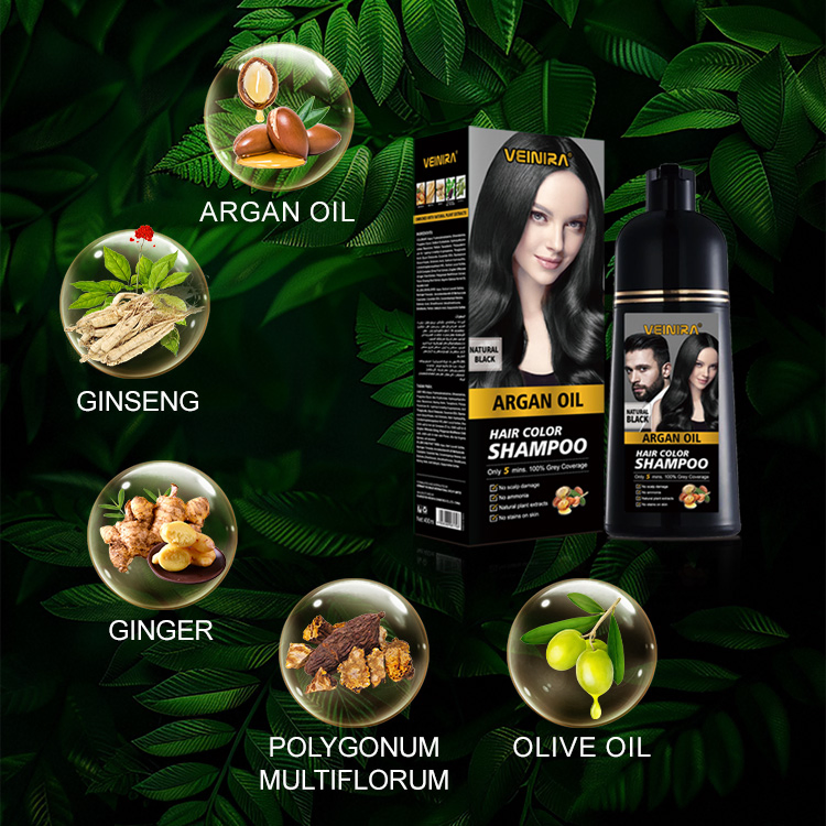 Veinira Popular Shampoo Hair Color for Salon & Home Use Botanical Formula Cover Grey Hair Tintes Para EL Cabello