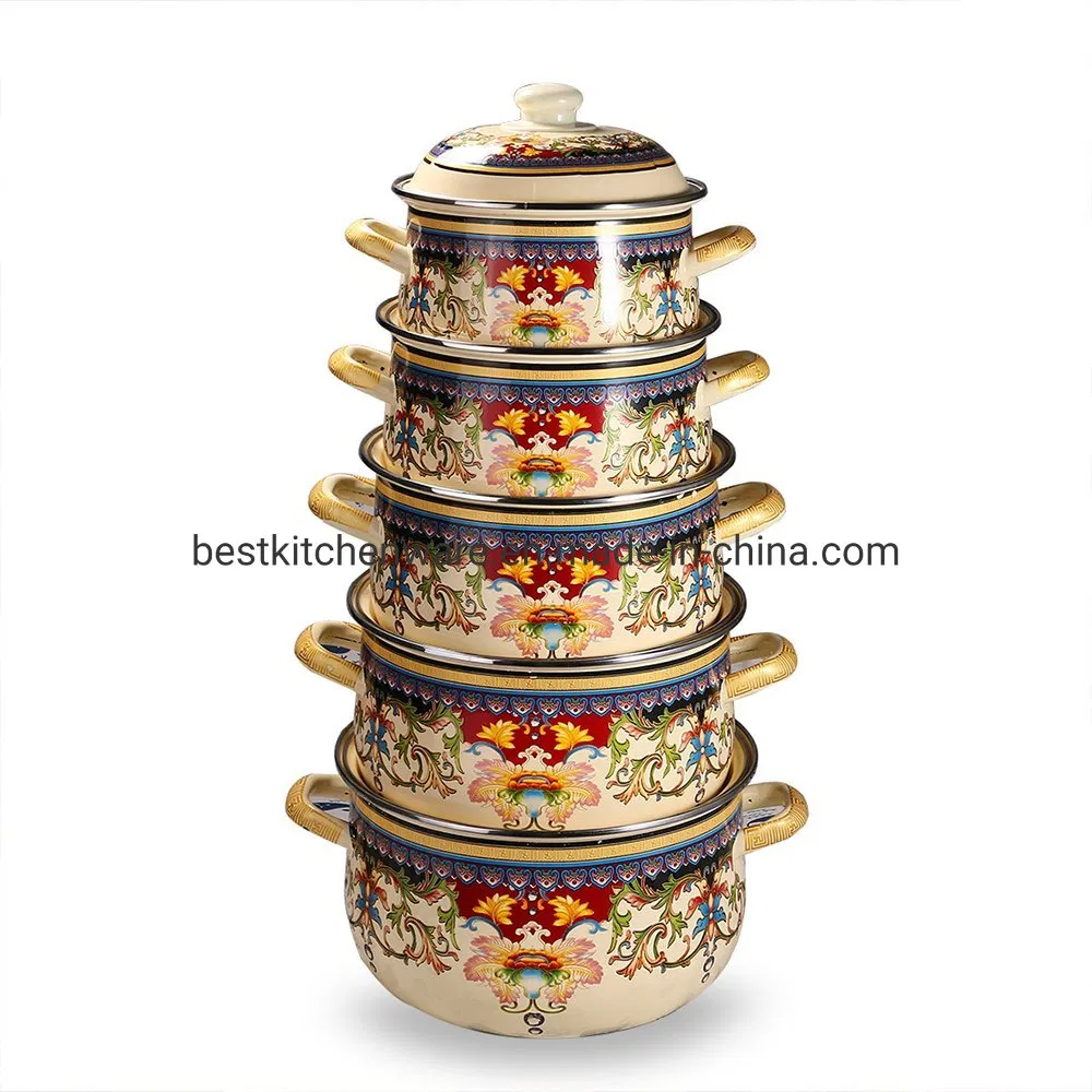 New Design Turkish Cast Iron Enamel Casserole Set Cookware Pot Enamwlware Wholesale