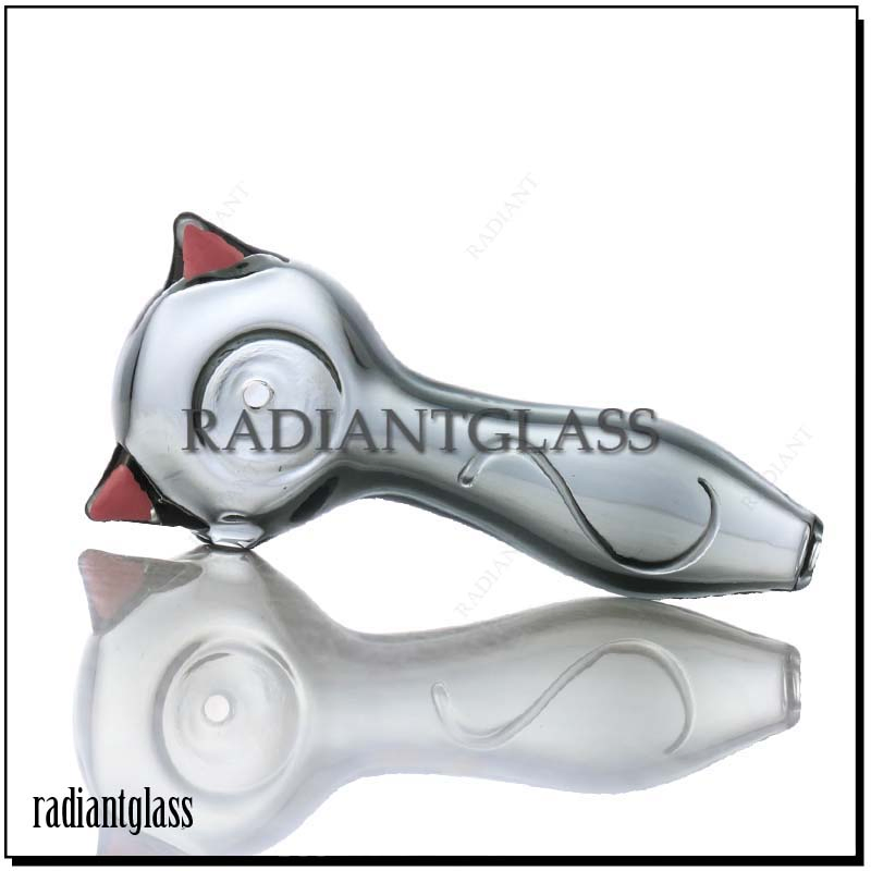 Black/Pink Cat Ears Oil Burner Glass Pipe Smoking Glass Pipes