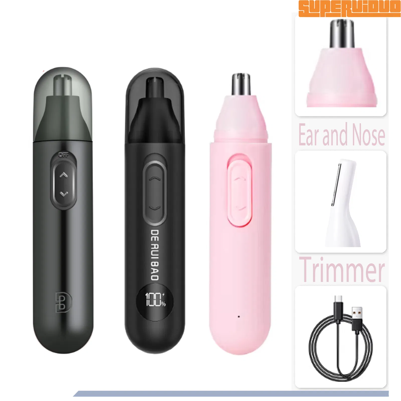 Universal Voltage USB-C Interface Nose Hair Trimmer