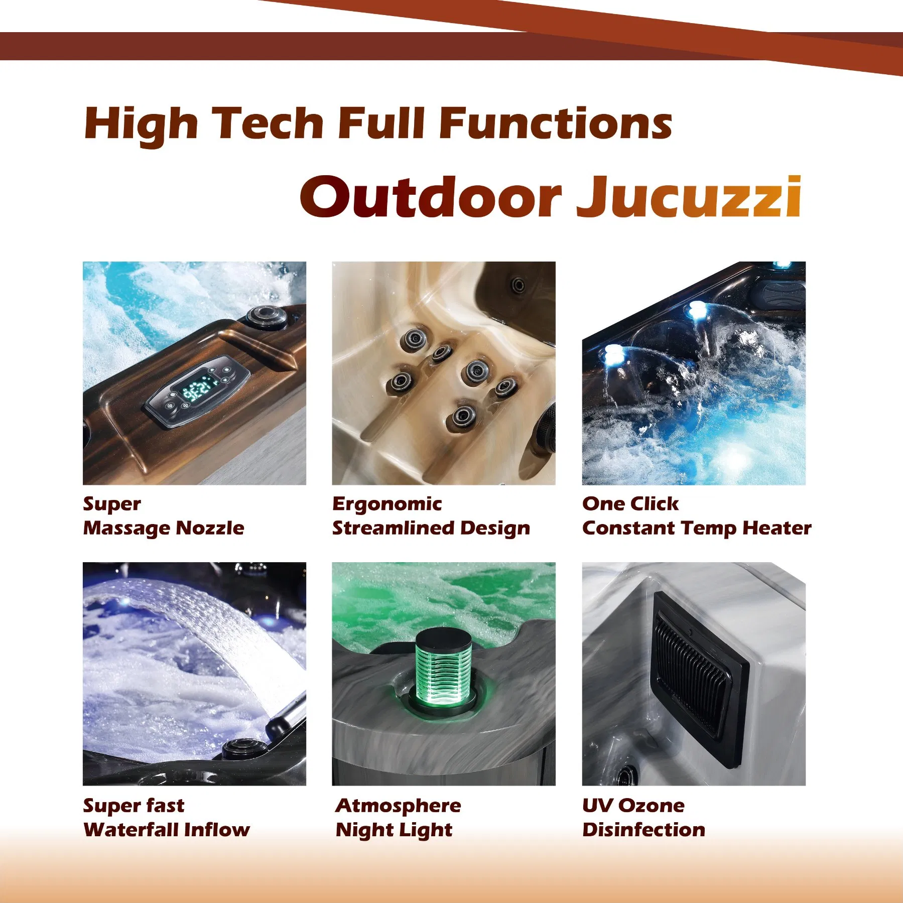 Акриловая гидромассажная ванна SPA для улицы