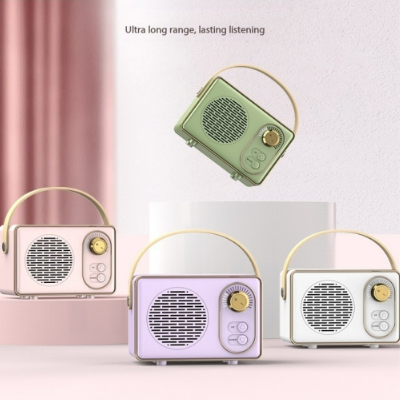 Portable HiFi Retro Bluetooth Speaker with TF Card/USB/Aux Playback