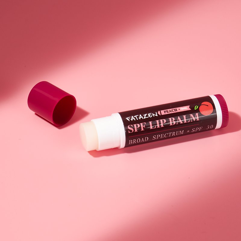 Fatzen Private Label Fruit Vegan Natural Organic Lip Sunscreen Moisturizing Peach Sunscreen Lip Stick