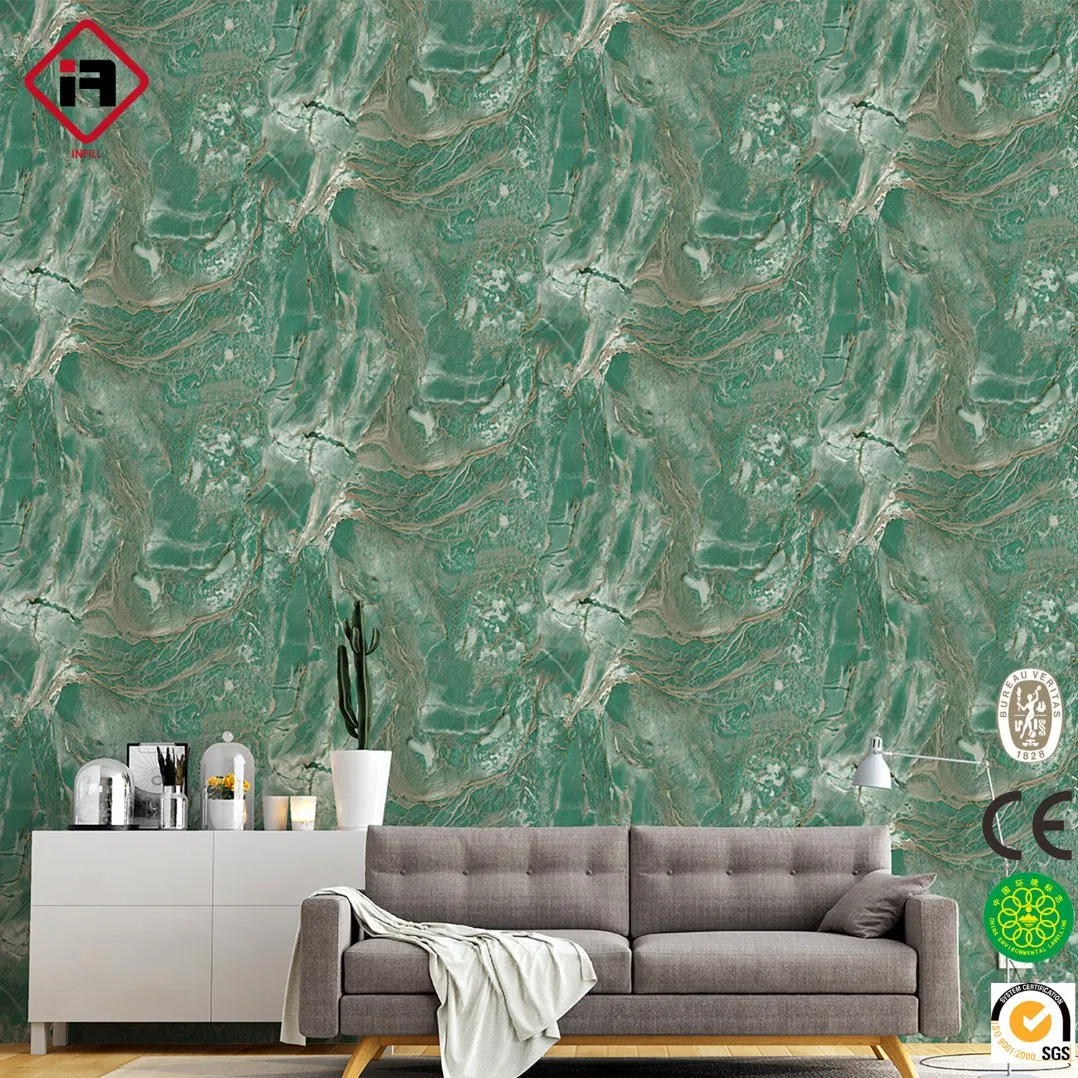 106cm Width Shining Wall Paper Home Decorative Paper Embossed Spruvel Marble Luxury Wallpaper PVC Vinyl Wall Decoration Building Material for Home