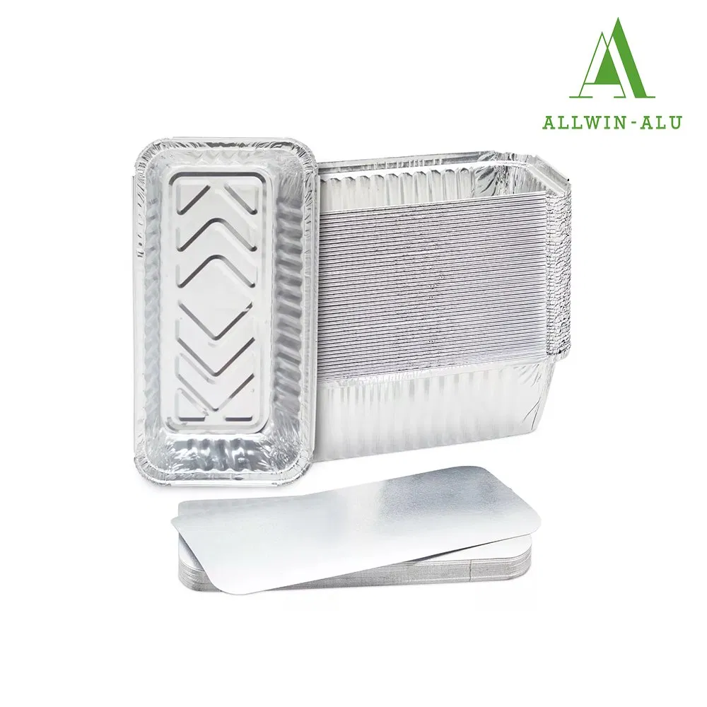 Bulk No. 6A 1.5lb Recyclable Aluminum Foil Container Disposable 10 20 50 Pack Tin Foil Loaf Pan with Lid