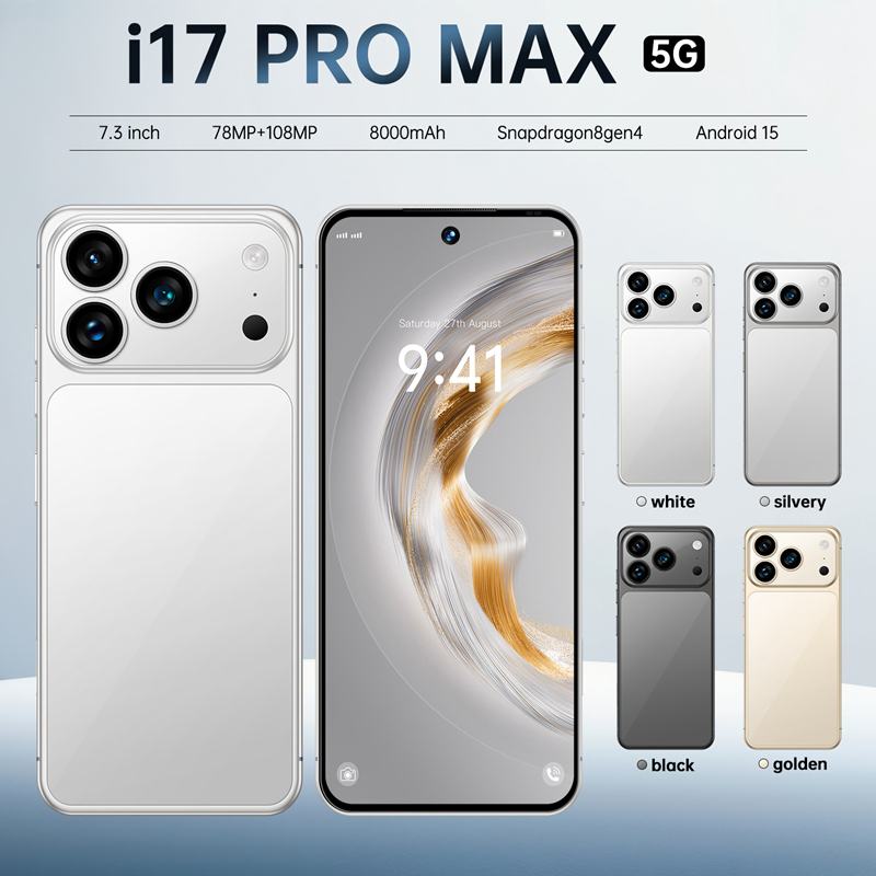 Hot Sell I17 PRO Max Smart Phone 16GB+1tb Business Mobile Cell Smartphone