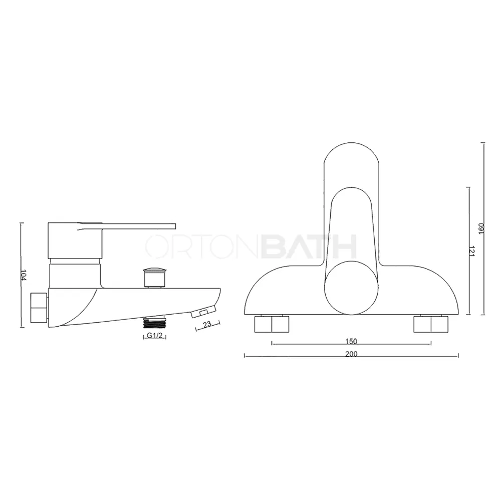 Ortonbath Cheap Price Wall Mount Single Lever Brass Bathroom Shower Set with Hand Shower Set and Bathtub Mixer