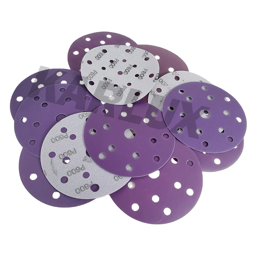 Наждачная бумага 6 дюймов, 15 отверстий, фиолетовая