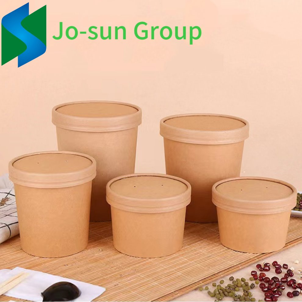 Eco-Friendly Packaging Food Box Takeaway Biodegradable Custom Disposable Paper Salad Bowl Paper Container Kraft Bowl