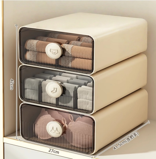 Large-Capacity Drawer-Style Plastic Organizer Box Storage Solution