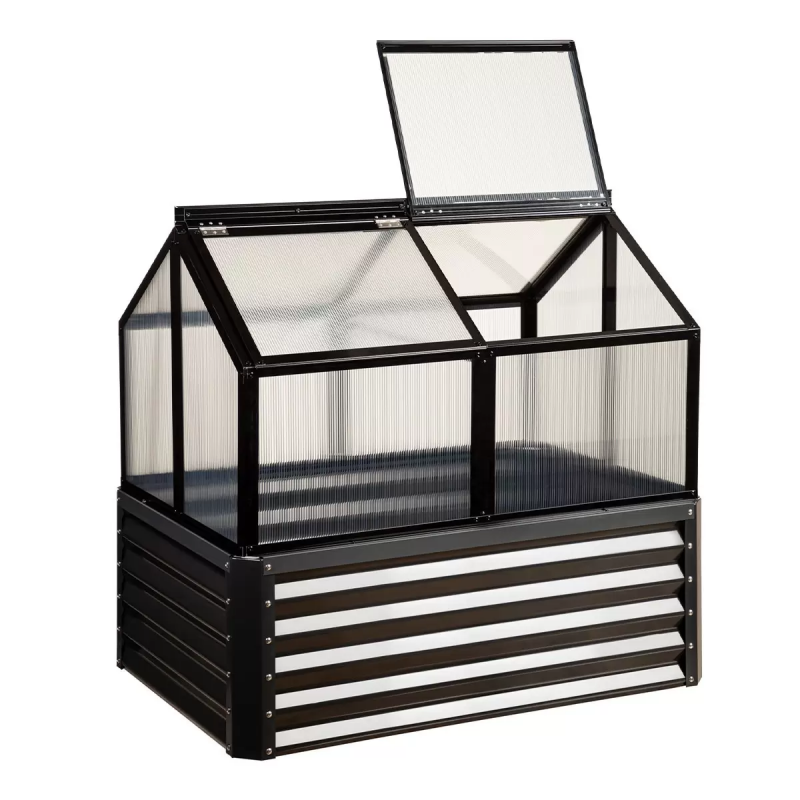 Грядка садовая Зеленый домик с теплицей на крыше