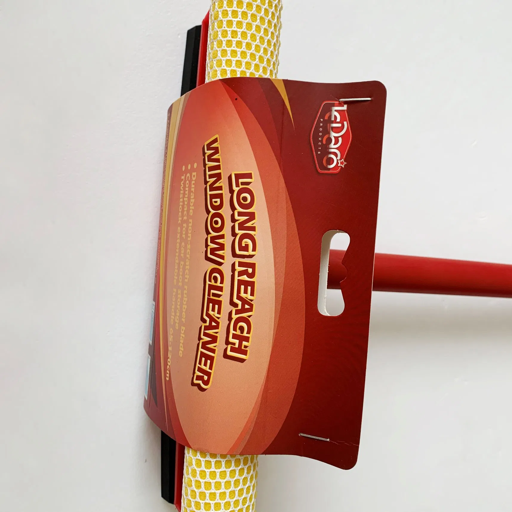 PVC Handle and PP T-Bar with Double Sided Wiper One Side Sponge The Other Rubber Squeegee Window Cleaner for Outdoor Indoor Cleaning