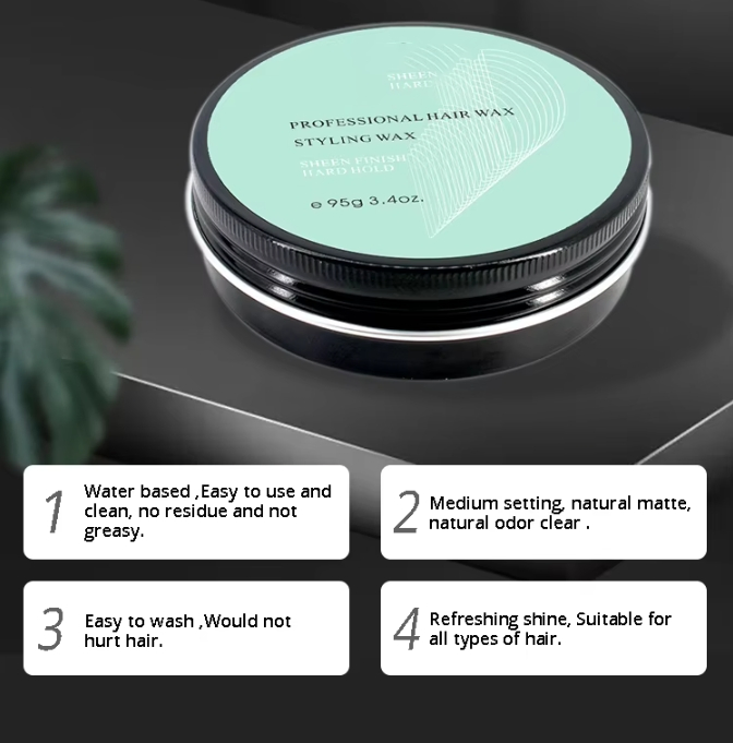Hair Styling Products Factory Manufacturing Private Label No Logo 95g Strong Hold Matte Wax Hair Clay for Men